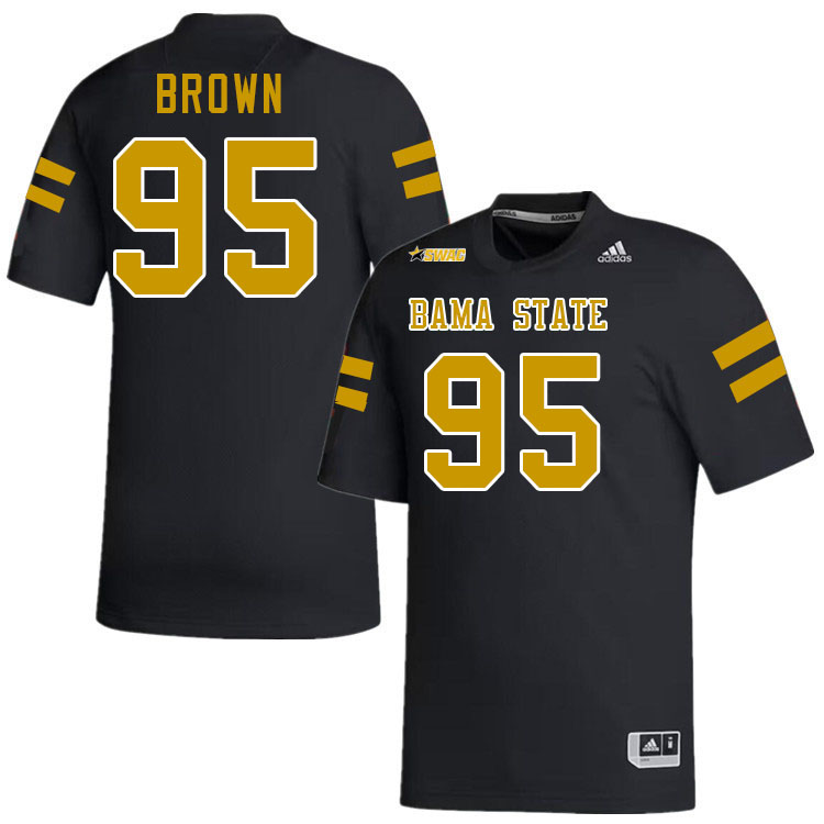 Alabama State Hornets #95 Janil Brown College Football Jerseys Stitched Sale-Black